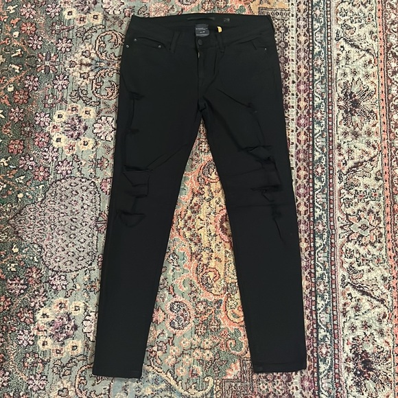 REMOVING TODAY NOT TAKE LESS SP Black Label Distressed Black Skinny Jeans - Picture 6 of 9